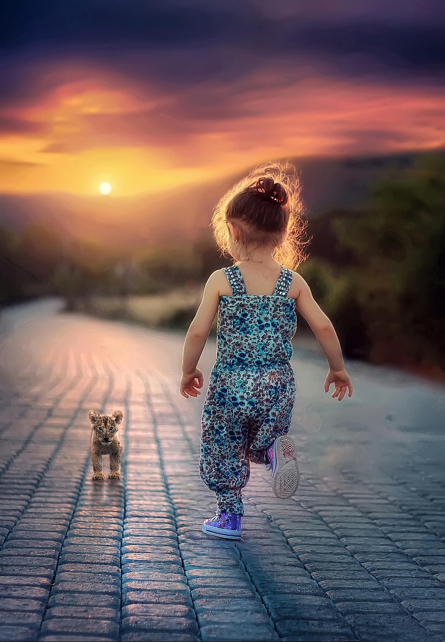 child, running, children, girl, happy, nature, people, female, kids, person, happiness, summer, outdoors, pet